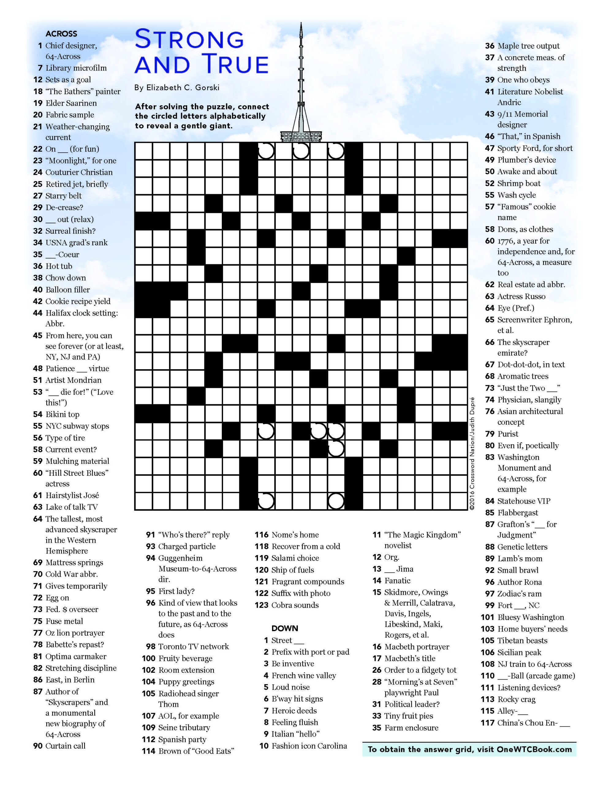 00 FINAL Color Strong True Crossword Puzzle  00 FINAL Color Strong True Crossword Puzzle