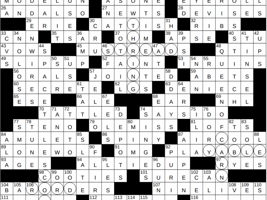 0112 25 NY Times Crossword 12 Jan 25 Sunday NYXCrossword