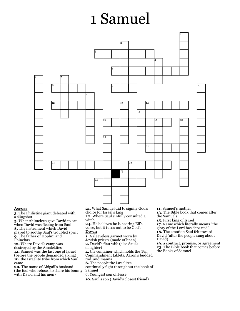 1 Samuel Crossword WordMint