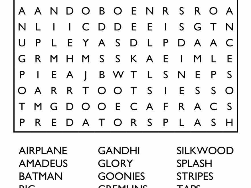 10 Free Printable Word Search Puzzles