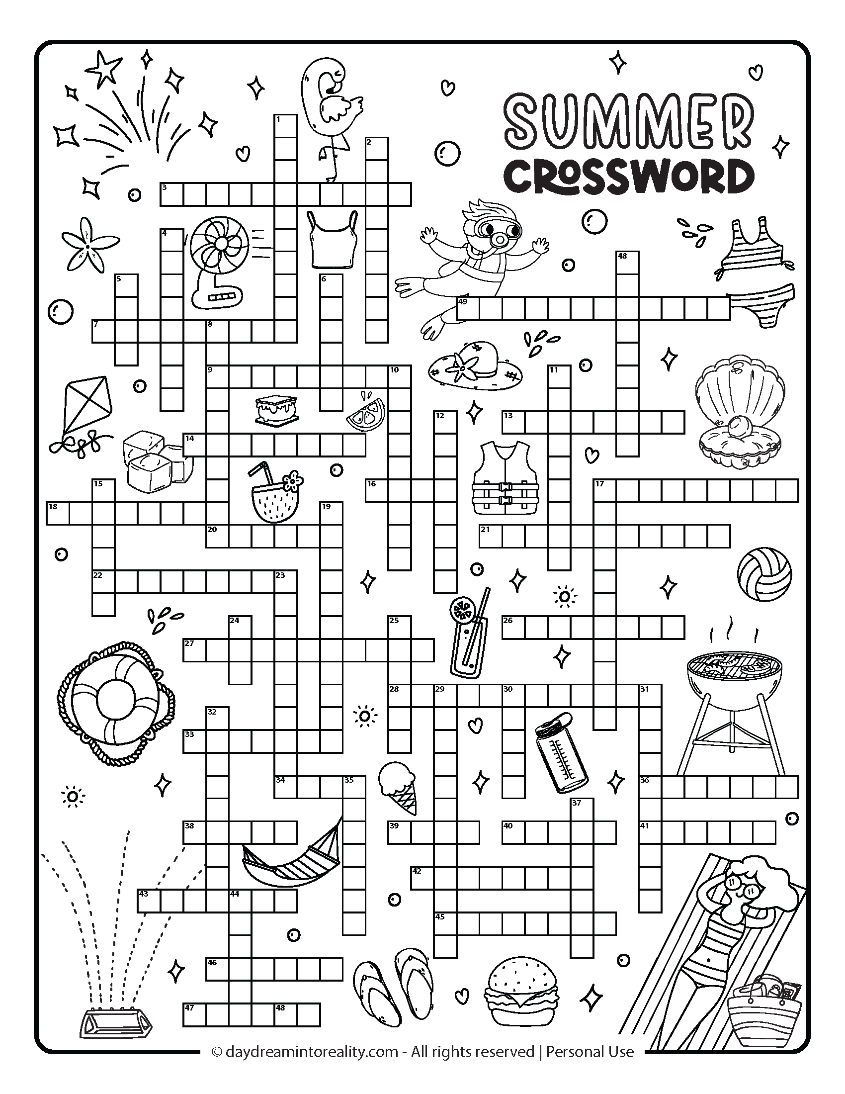 Big Printable Gridfor Crossword Big Printable Gridfor Crossword