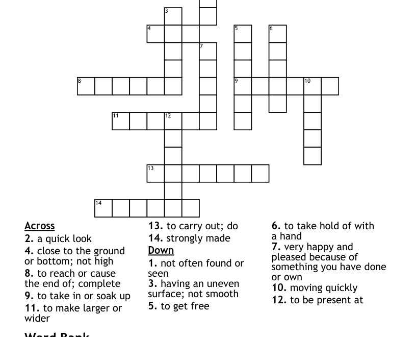 1st Grade IREADY Vocabulary Crossword WordMint