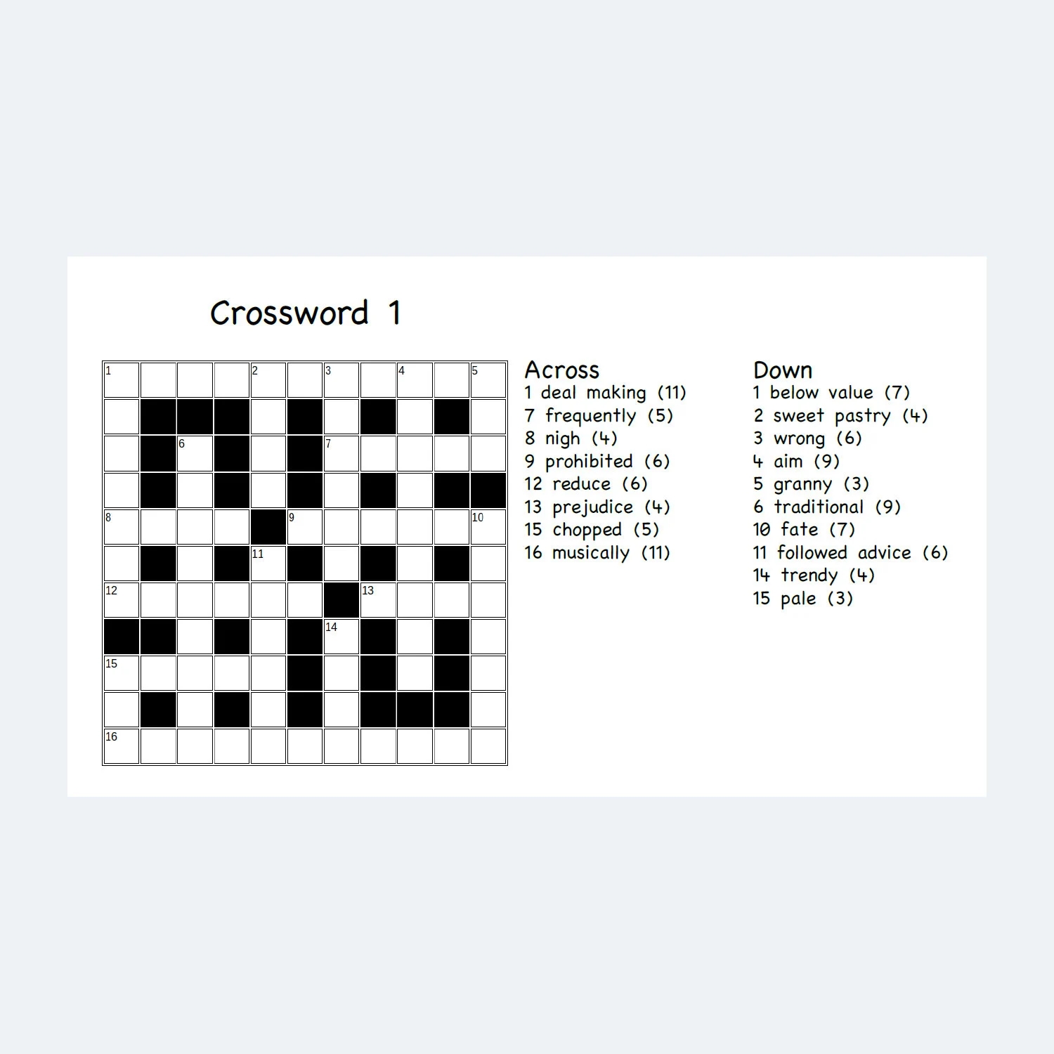 Easy Crossword Printable Puzzles Easy Crossword Printable Puzzles