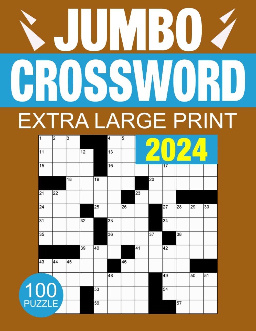 2024 Jumbo Extra Large Print Crossword Puzzle 100 Large Print Crossword For Adults Teens With Solutions Challenging Puzzle Books For Seniors Sharpen Your Brain BIG Font Anti Eye Strain Houser 
