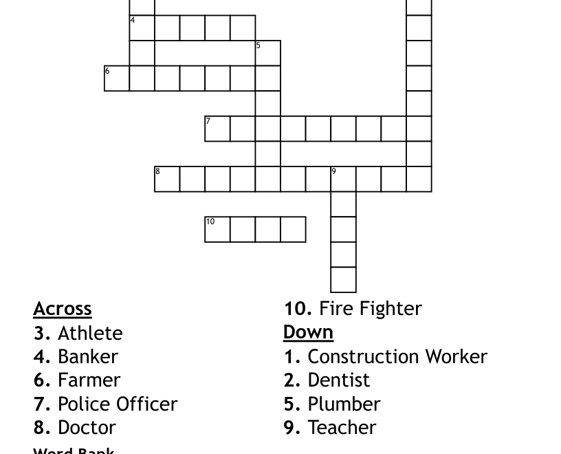 2nd Grade Career Word Search Fill Out The Word Search By Identifying The Tool That Each Working Professional Will Use Everyday Crossword WordMint