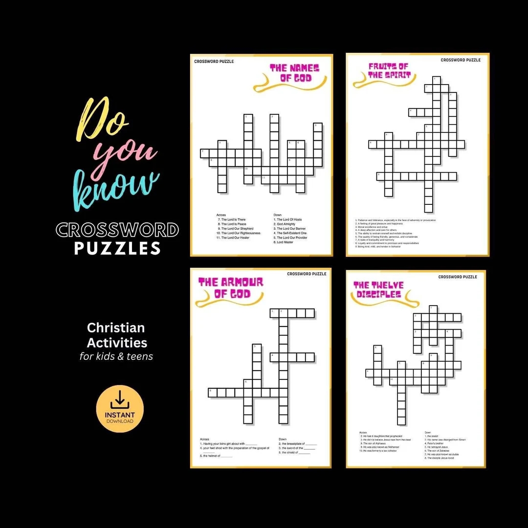 Christian Crosswords Printable Christian Crosswords Printable