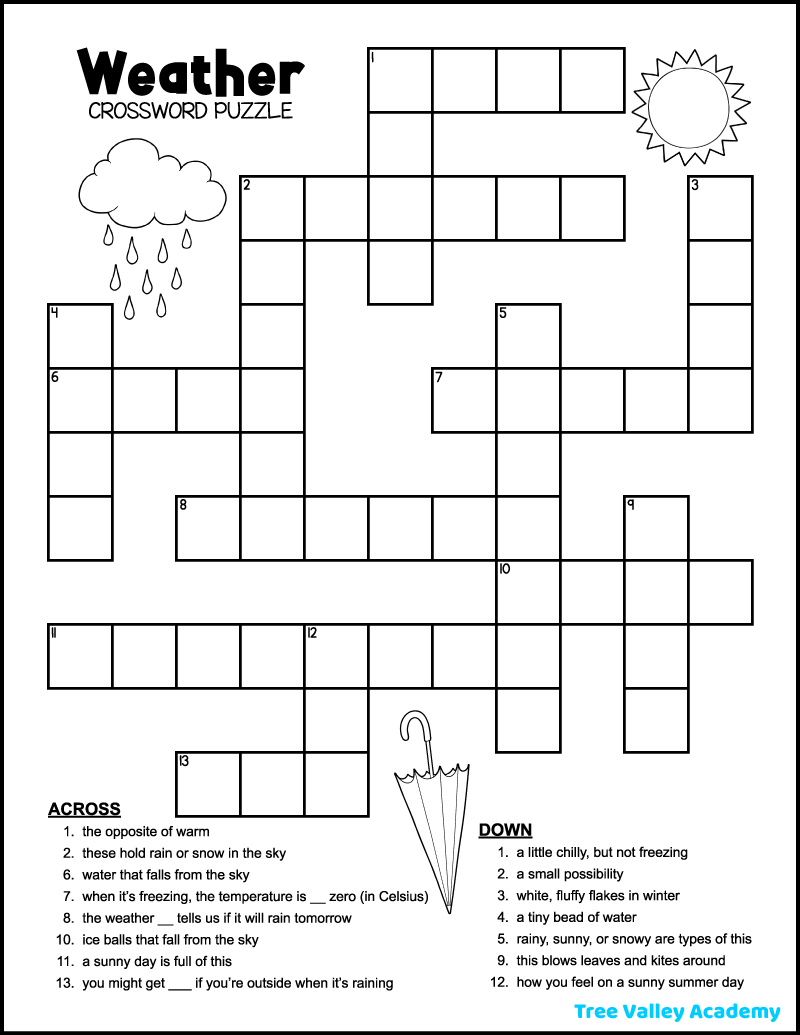45 Crossword Puzzles For Kids Tree Valley Academy 45 Crossword Puzzles For Kids Tree Valley Academy
