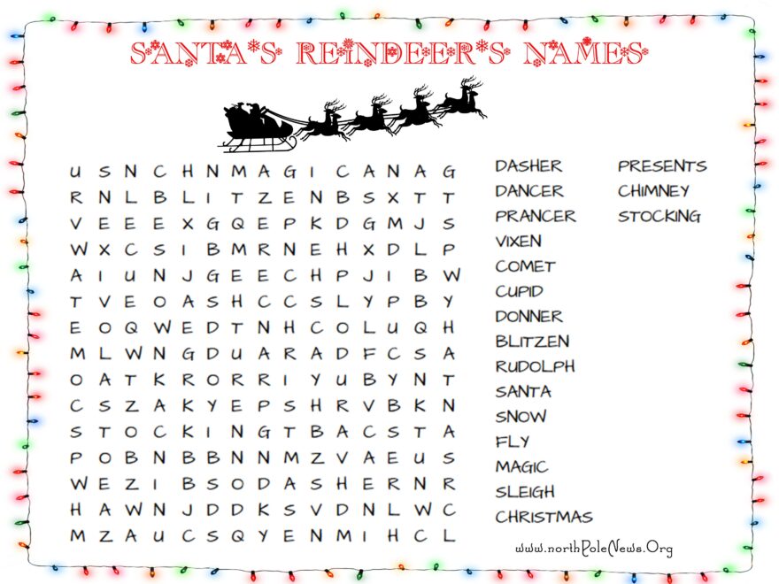 45 Free Christmas Word Search Puzzles For Kids