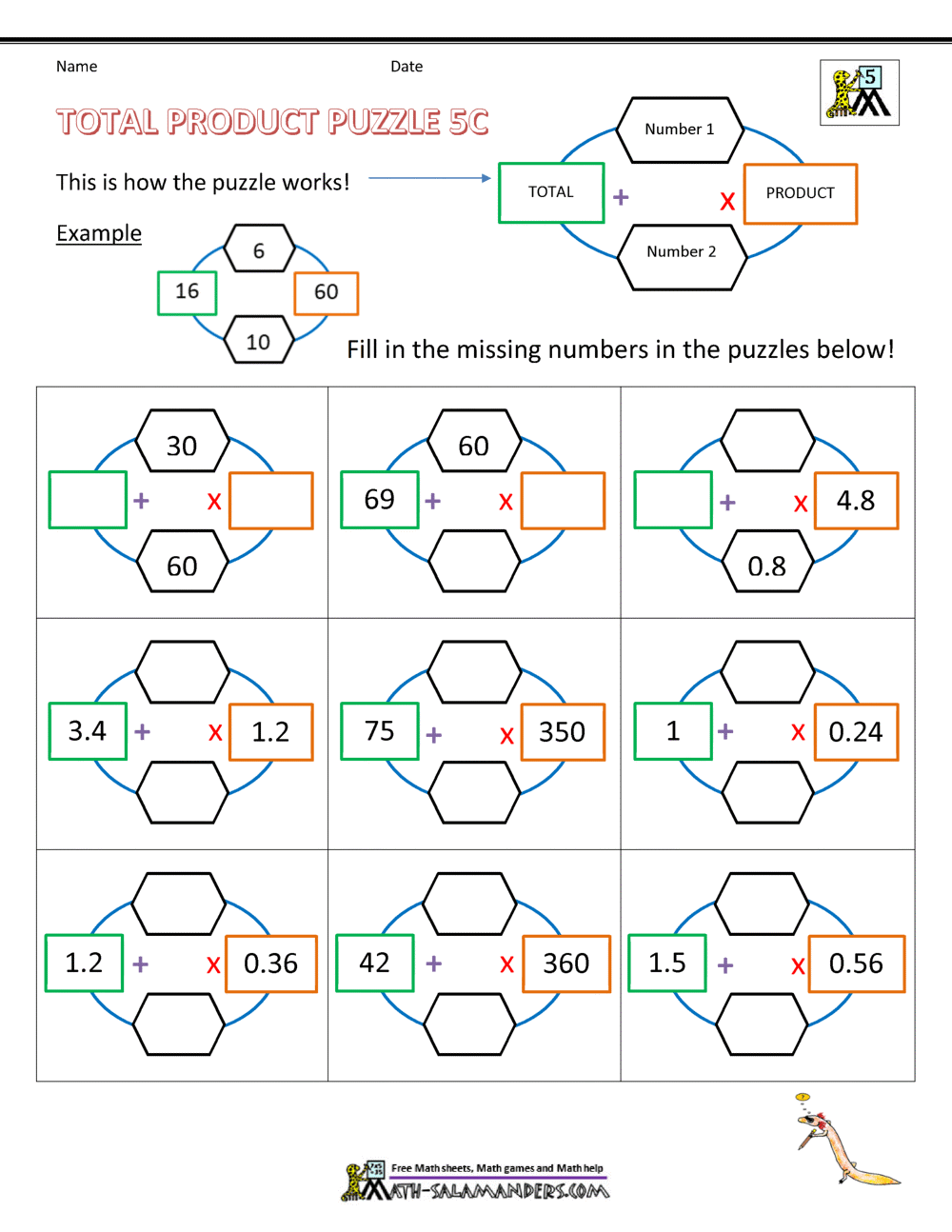 5th Grade Math Puzzles 5th Grade Math Puzzles