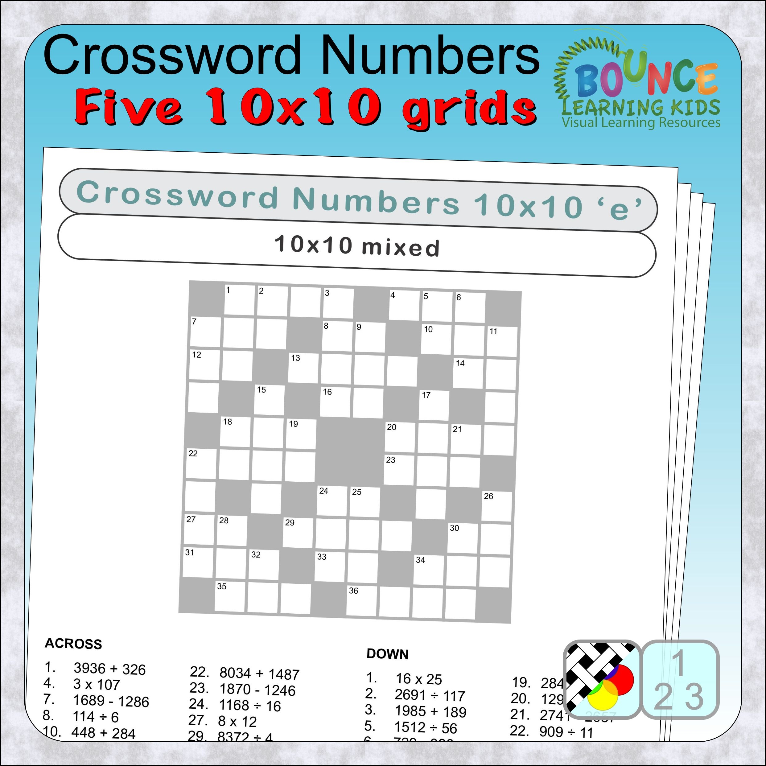 6 Great Crossword Numbers Worksheets 10x10 With Answers 6 Great Crossword Numbers Worksheets 10x10 With Answers