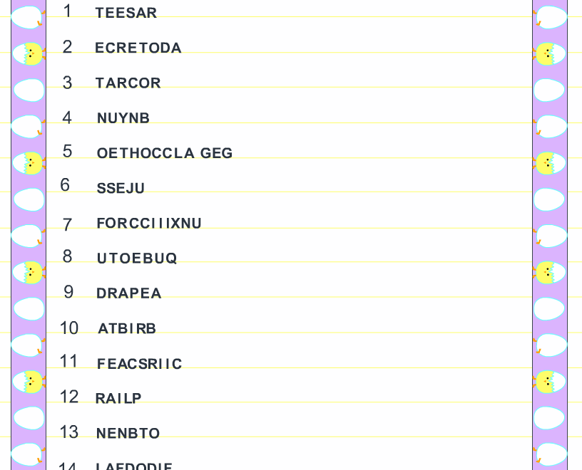 8 Free Printable Easter Word Scramble Puzzles