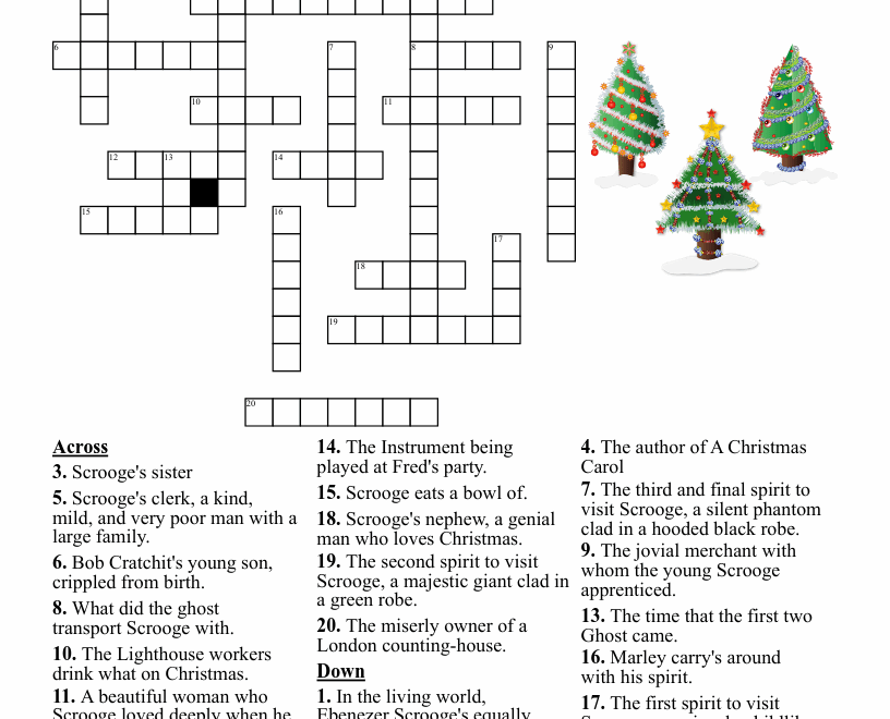 A Christmas Carol Crossword WordMint