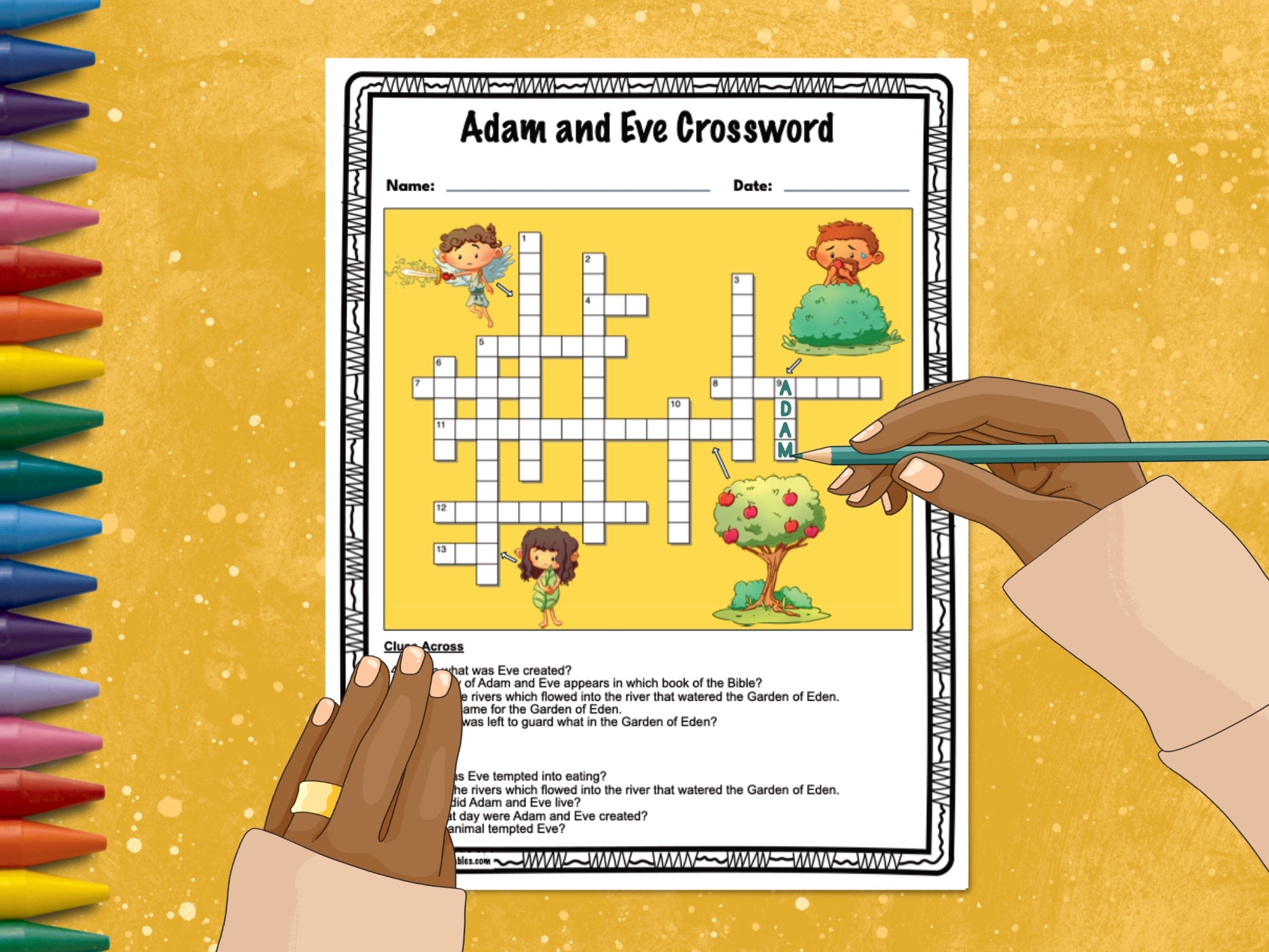Adam And Eve Crossword Puzzle Printable Made By Teachers Adam And Eve Crossword Puzzle Printable Made By Teachers