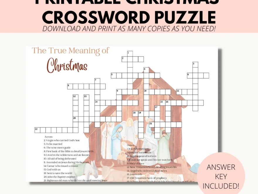 Adult Christmas Religious Crossword Puzzles Etsy