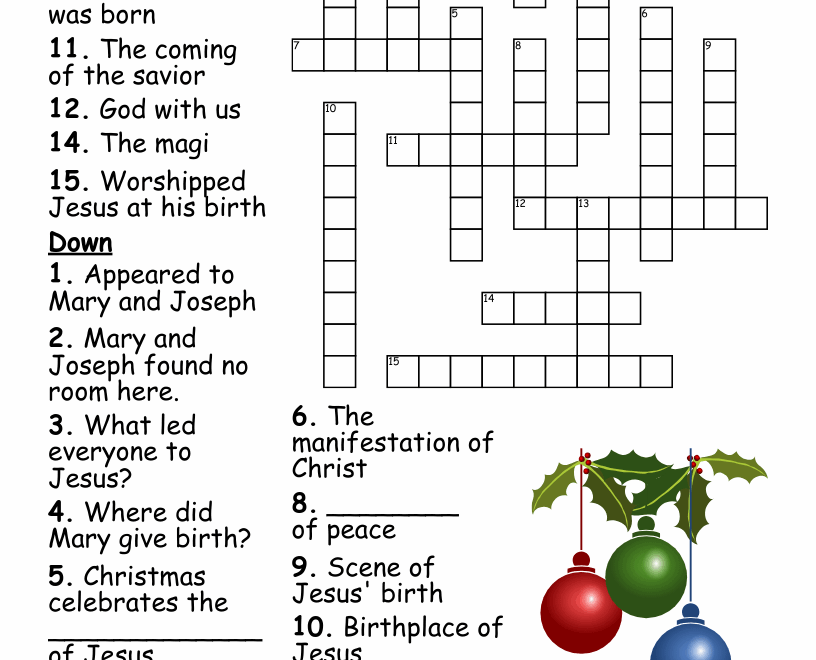 Advent Christmas Crossword WordMint