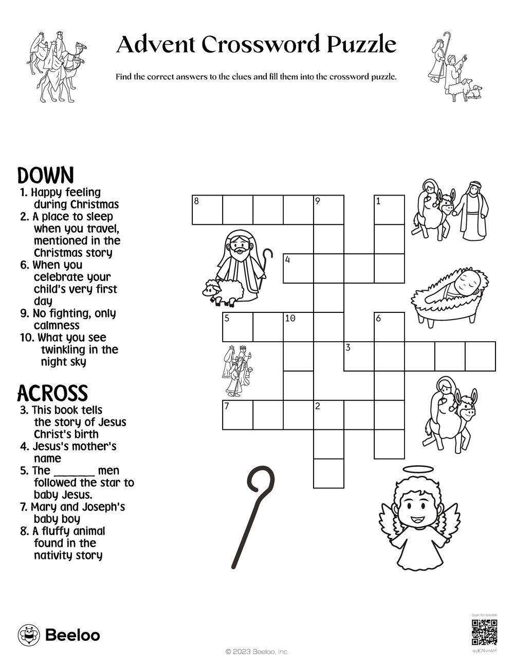 Advent Crossword Puzzle Beeloo Printable Crafts And Activities For Kids Advent Crossword Puzzle Beeloo Printable Crafts And Activities For Kids