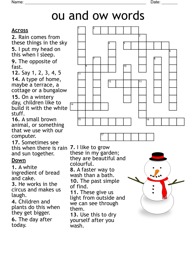 After School Activities Crossword WordMint After School Activities Crossword WordMint