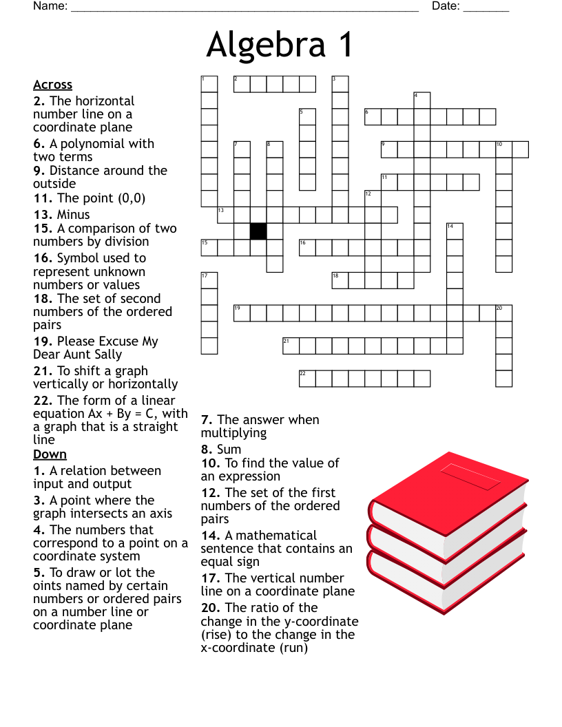 ALGEBRA Crossword WordMint