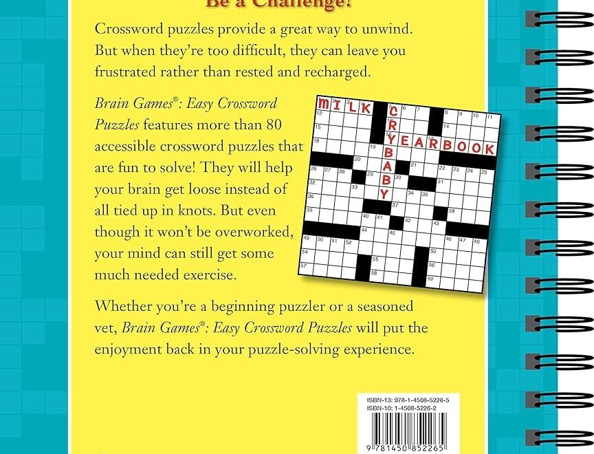 Amazon Brain Games Easy Crossword Puzzles 9781450852265 Publications International Ltd Brain Games Books
