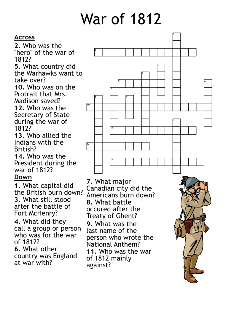 American Revolution Crossword WordMint