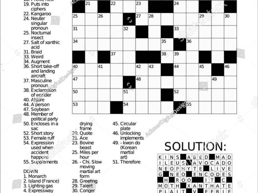 American style Crossword Puzzle Game 13 X Stock Vector Royalty Free 2219817673 Shutterstock