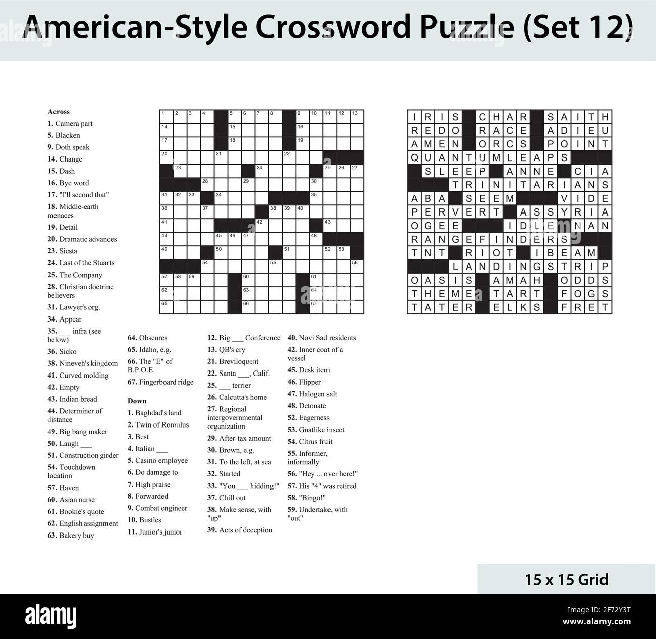 American Style Crossword Puzzle With A 15 X 15 Grid Includes Blank Crossword Grid Clues And Solution Stock Vector Image Art Alamy American Style Crossword Puzzle With A 15 X 15 Grid Includes Blank Crossword Grid Clues And Solution Stock Vector Image Art Alamy