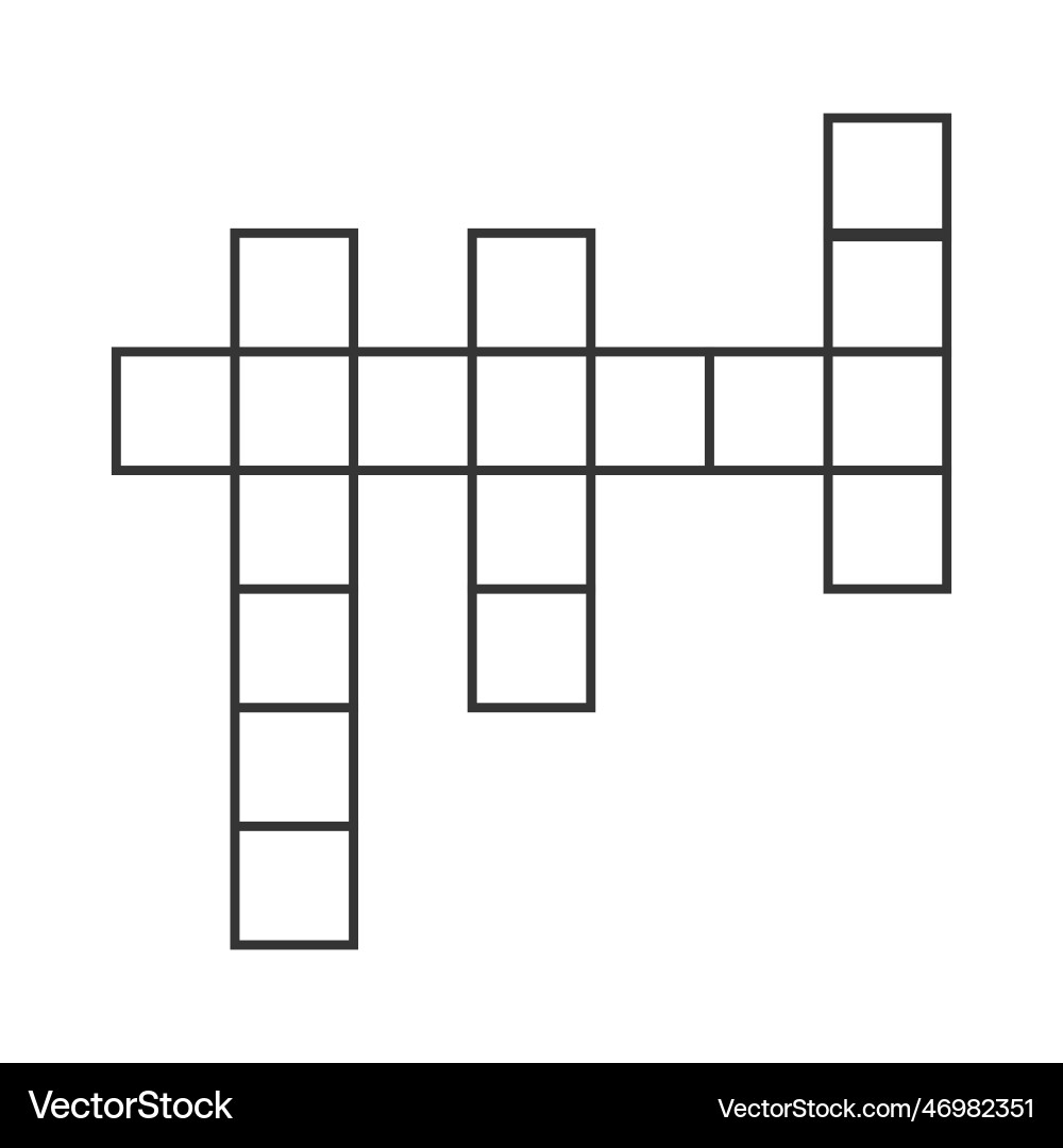 An Empty Grid Template For A 4 word Crossword Vector Image An Empty Grid Template For A 4 word Crossword Vector Image
