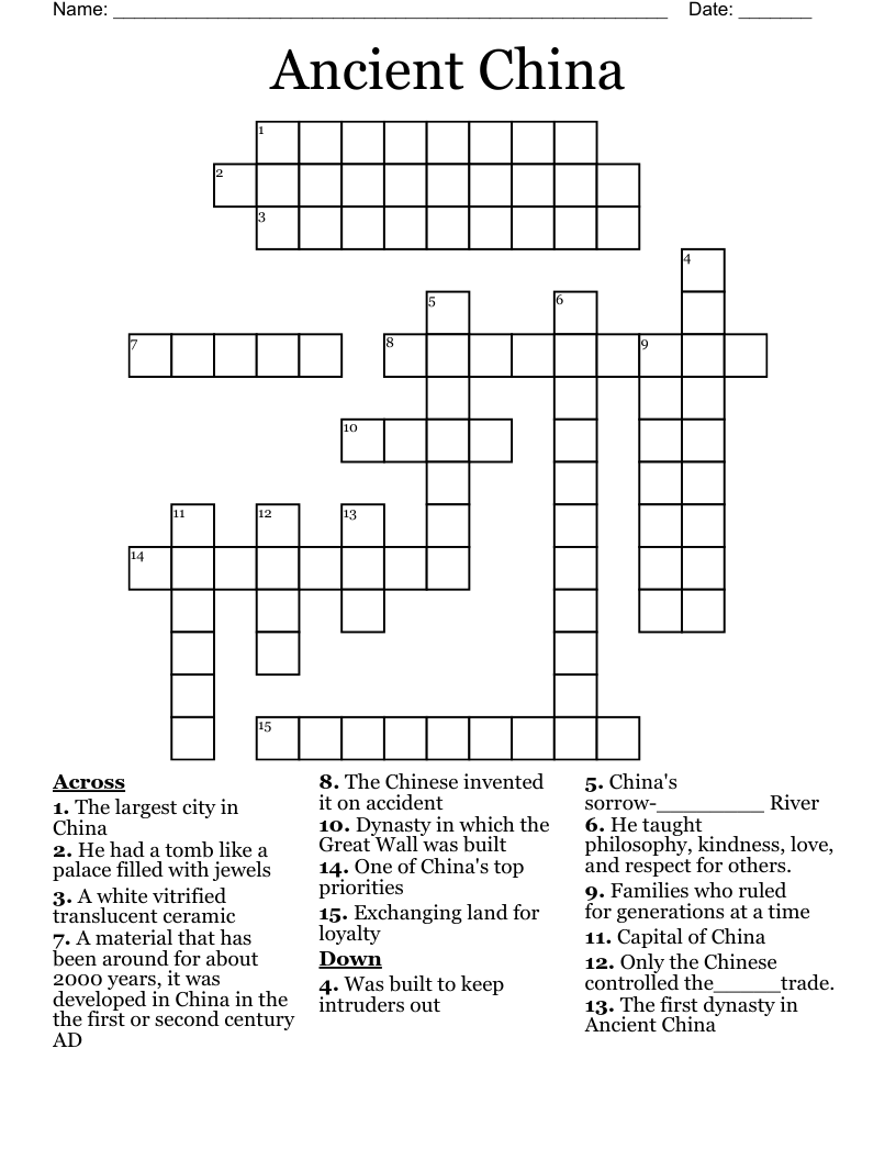 Ancient China Word Search WordMint Ancient China Word Search WordMint