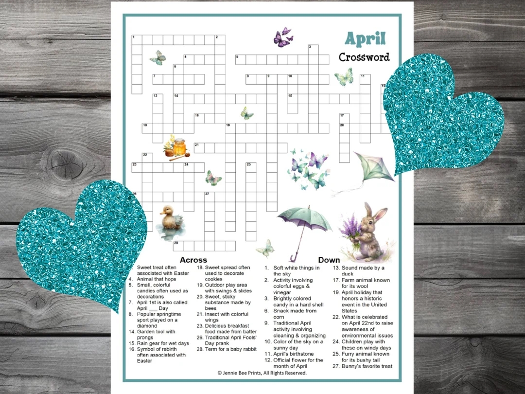 April Crossword Puzzle Family Friendly Fun Printable Puzzles For Adults Seniors Teens Kids Spring Break Group Printable Crossword Etsy April Crossword Puzzle Family Friendly Fun Printable Puzzles For Adults Seniors Teens Kids Spring Break Group Printable Crossword Etsy