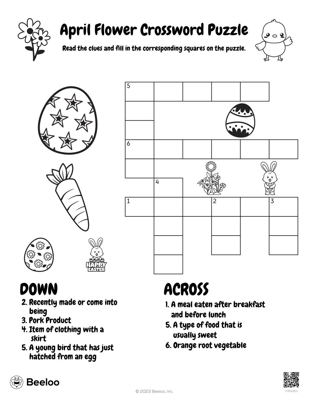 April Flower Crossword Puzzle Beeloo Printable Crafts And Activities For Kids April Flower Crossword Puzzle Beeloo Printable Crafts And Activities For Kids