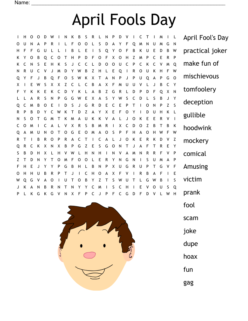 April Fool s Day Crossword WordMint April Fool s Day Crossword WordMint