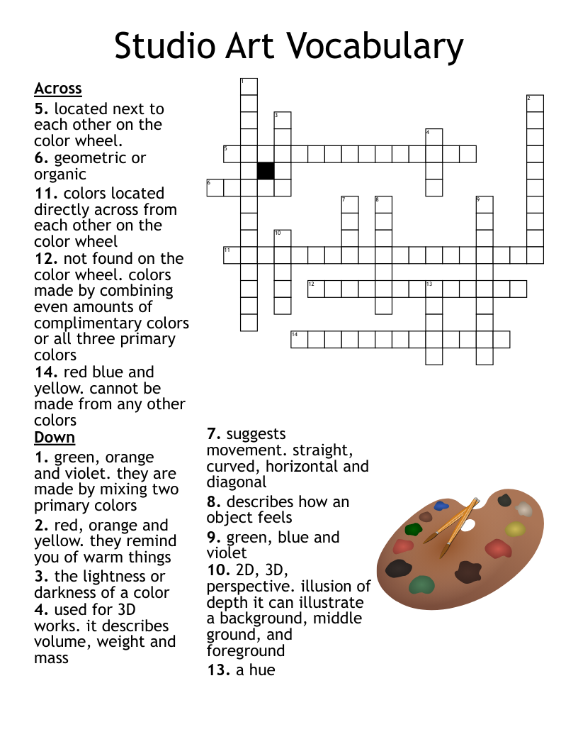 Art Crossword Puzzle WordMint Art Crossword Puzzle WordMint