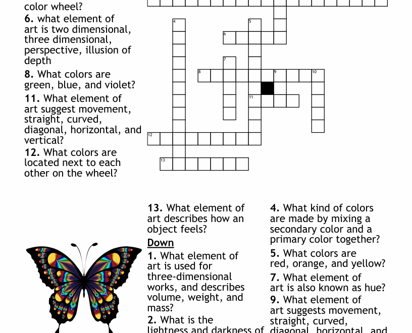 Art Crossword Puzzle WordMint