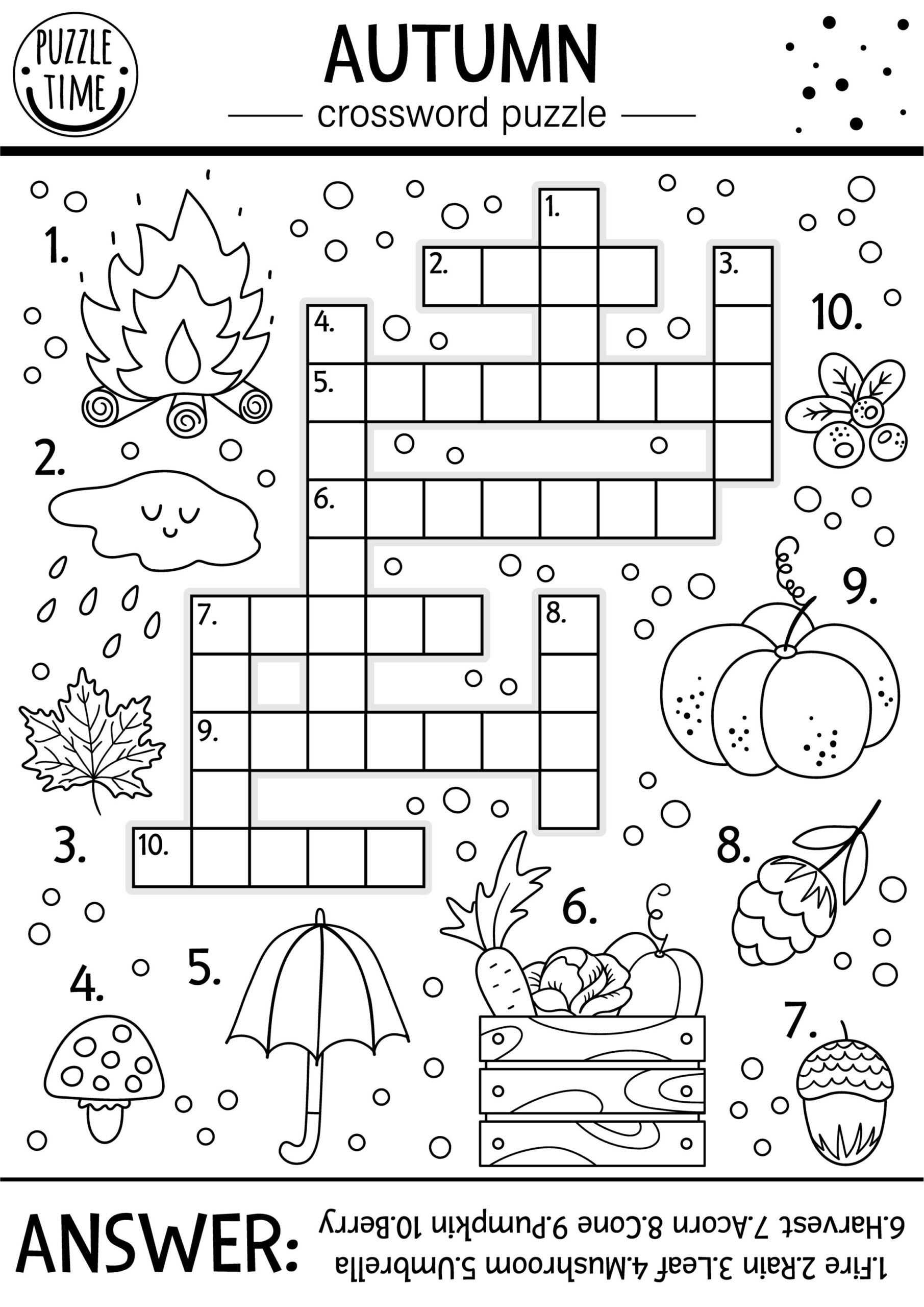 Autumn Crossword Puzzle For Kids Autumn Crossword Puzzle For Kids