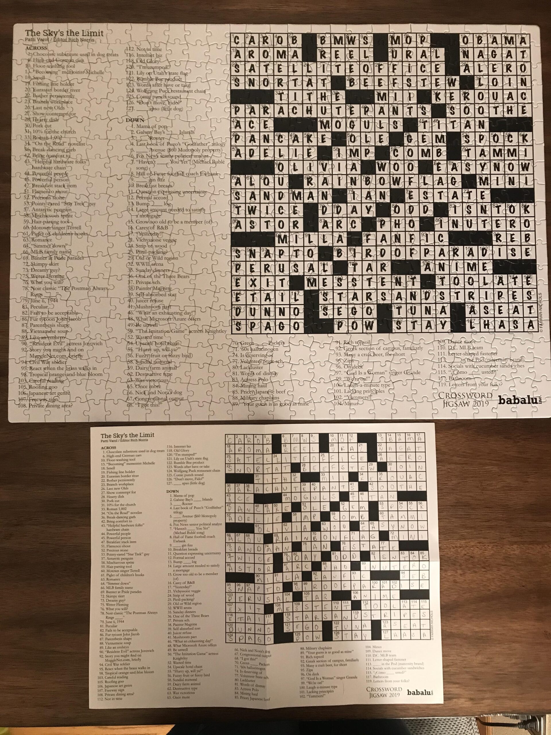 Babalu Inc Crossword Jigsaw 2019 550 First You Do The Crossword Puzzle Then You Have A Map For The Jigsaw Puzzle R Jigsawpuzzles Babalu Inc Crossword Jigsaw 2019 550 First You Do The Crossword Puzzle Then You Have A Map For The Jigsaw Puzzle R Jigsawpuzzles