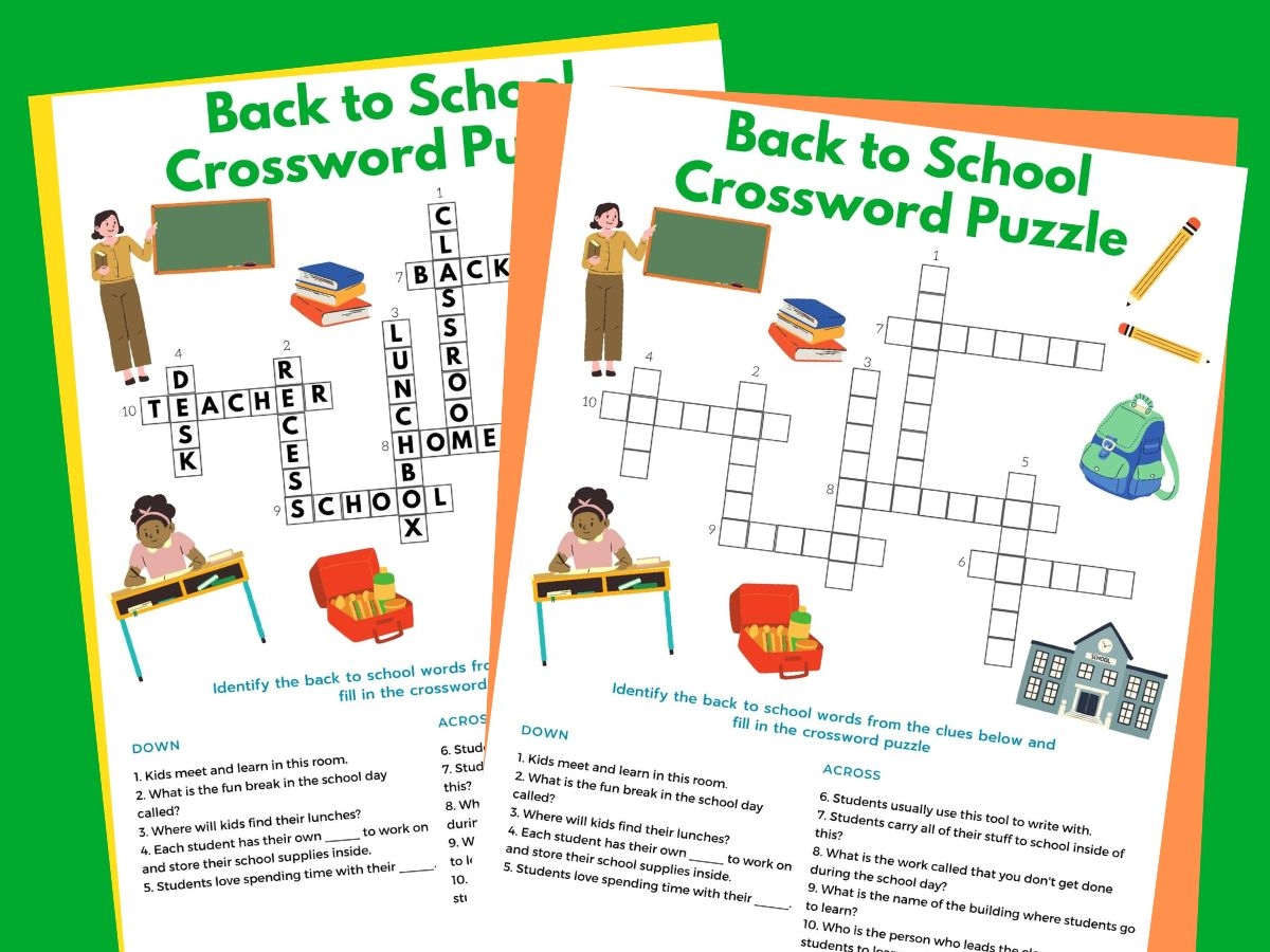 Back To School Word Games For Kids