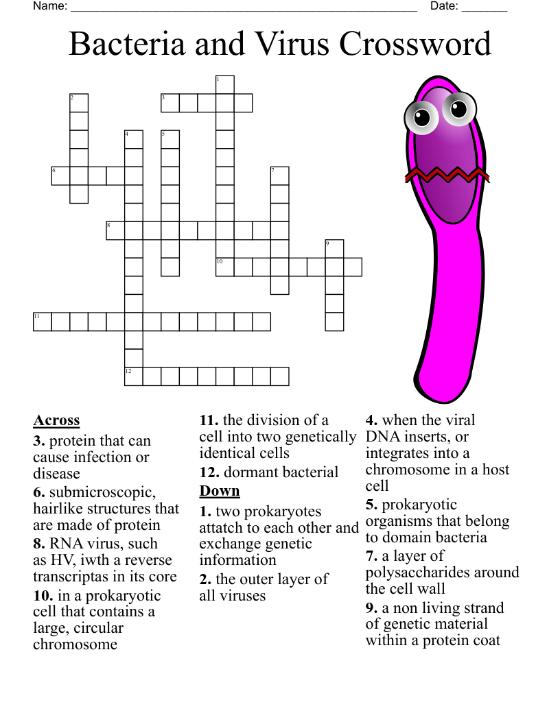 Bacteria And Virus Crossword WordMint Bacteria And Virus Crossword WordMint