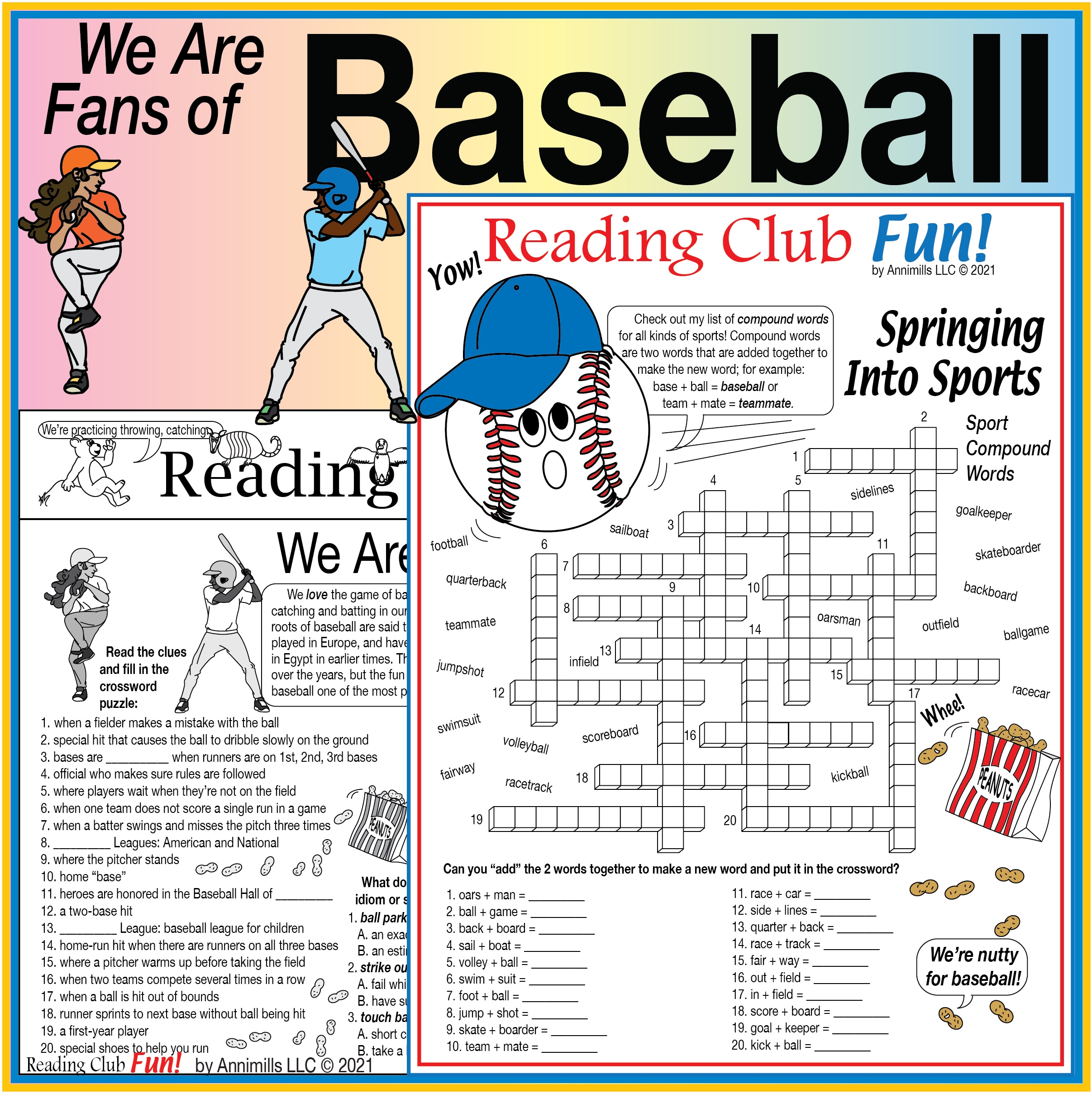 Baseball And Spring Sports Printable Puzzles Set Made By Teachers Baseball And Spring Sports Printable Puzzles Set Made By Teachers
