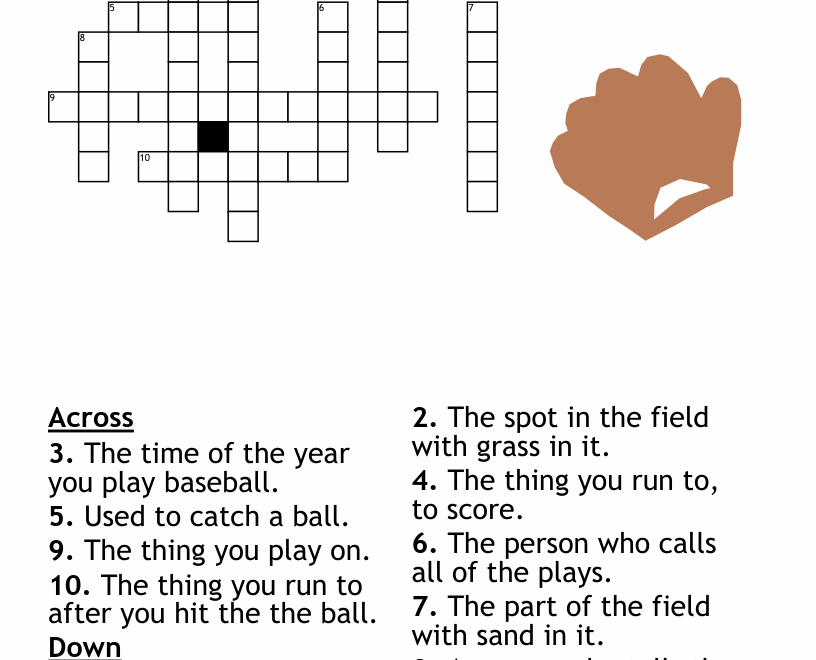 Baseball Crossword WordMint