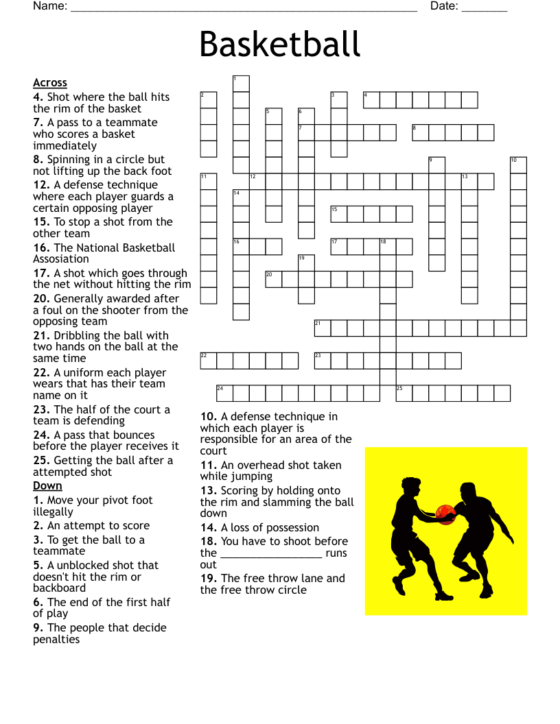 Basketball Crossword WordMint Basketball Crossword WordMint