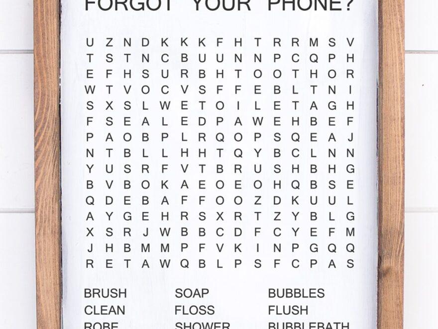 Bathroom Word Search SVG Print 3 Free Versions