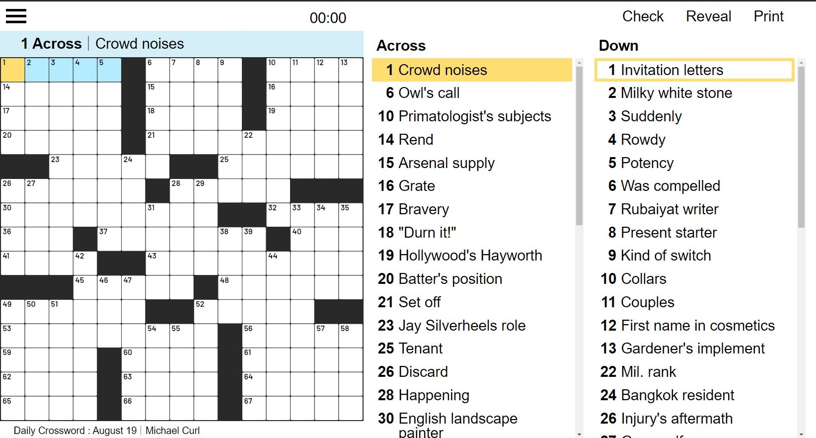 Columbus Dispatch Printable Crossword Columbus Dispatch Printable Crossword