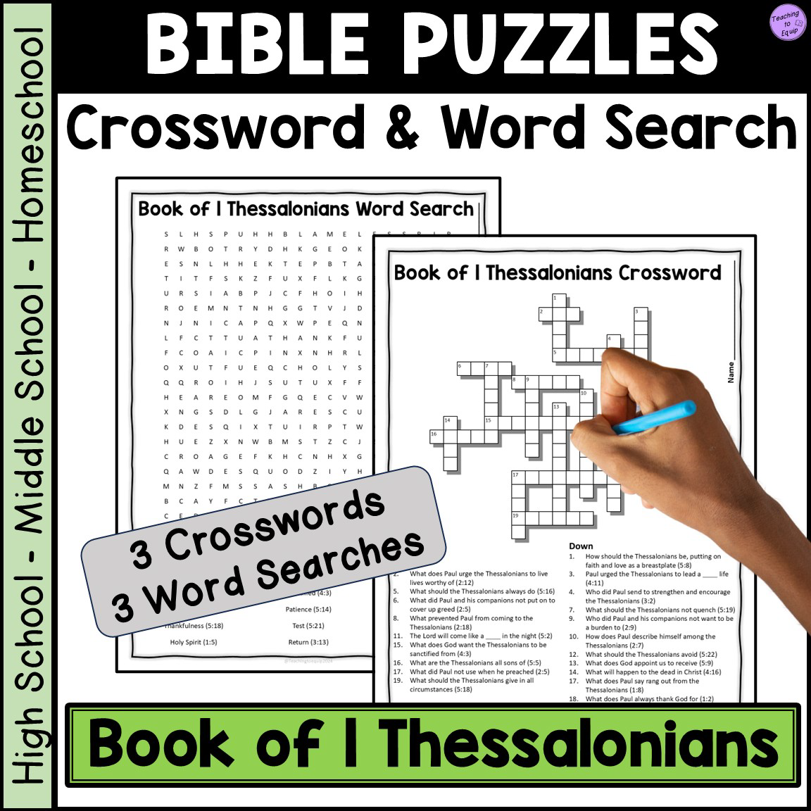 Bible Book Of 1 Thessalonians Crossword Word Search Puzzle Activities Made By Teachers Bible Book Of 1 Thessalonians Crossword Word Search Puzzle Activities Made By Teachers