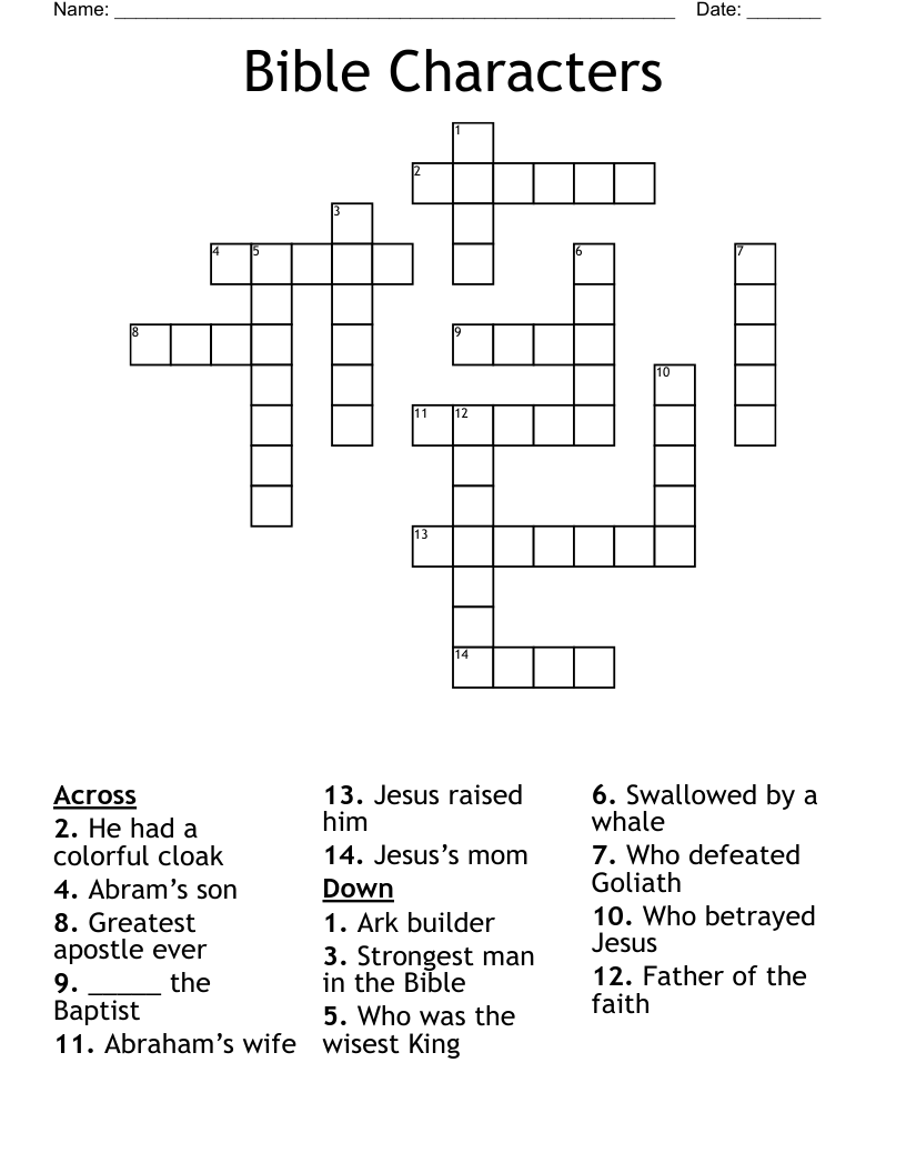 Free Printable Bible Crossword Free Printable Bible Crossword