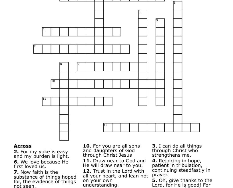 Bible Verses Crossword WordMint