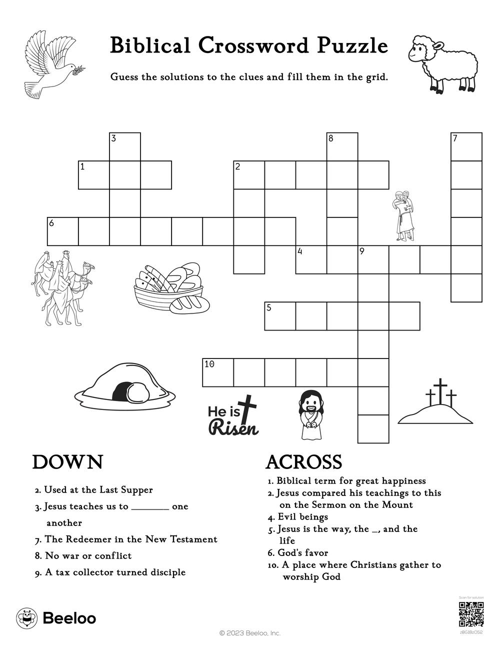 Biblical Crossword Puzzle Beeloo Printable Crafts And Activities For Kids Biblical Crossword Puzzle Beeloo Printable Crafts And Activities For Kids