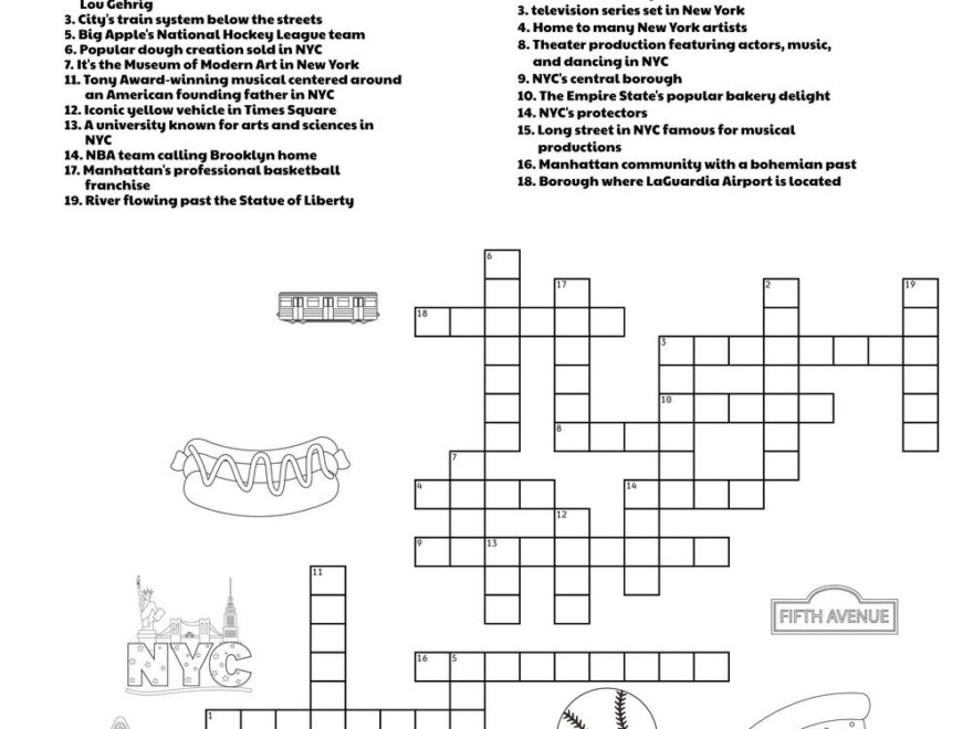 Big Apple Crossword Puzzle Beeloo Printable Crafts And Activities For Kids