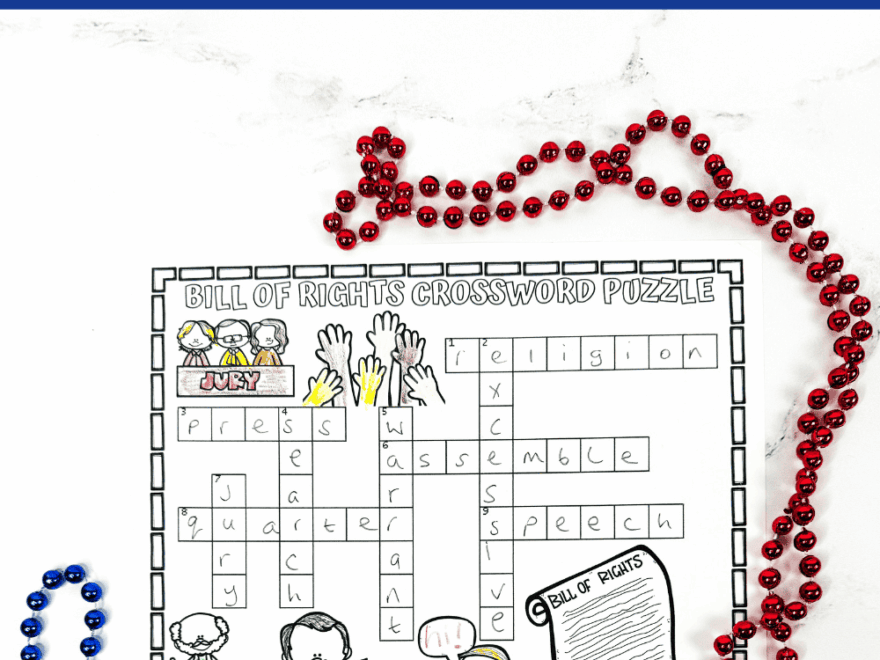 Bill Of Rights Crossword Puzzle Free Printable
