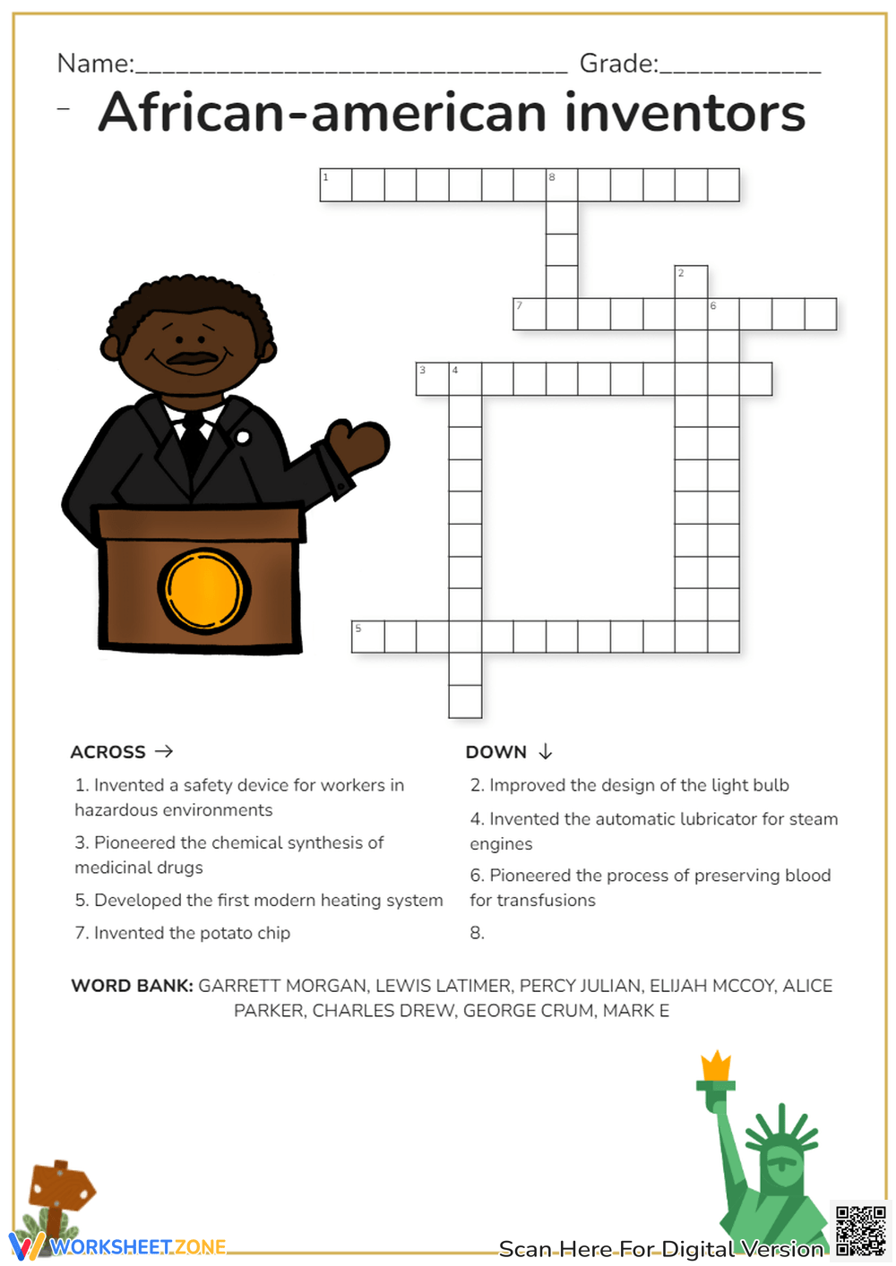 Black History Crossword Puzzle Worksheets 2025 Black History Crossword Puzzle Worksheets 2025