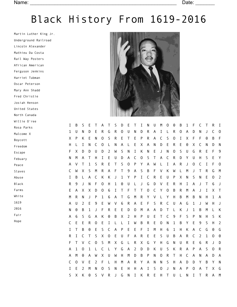 Black History Crossword WordMint Black History Crossword WordMint